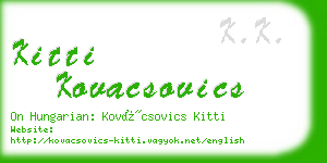 kitti kovacsovics business card
